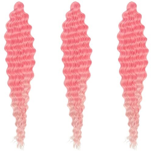 Queen Fair пряди из искусственных волос Мерида афрокудри двухцветные, розовый/светло-розовый