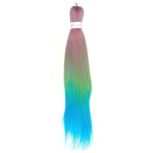 Queen Fair пряди из искусственных волос Sim-Braids трехцветный, голубой/зелёный/розовый
