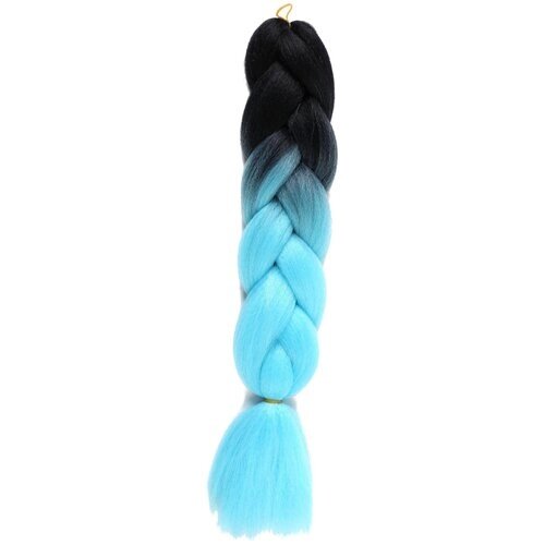 Queen Fair пряди из искусственных волос Zumba двухцветный, черный/голубой