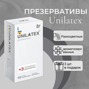 Разноцветные ароматизированные презервативы Unilatex Multifruit - 12 шт