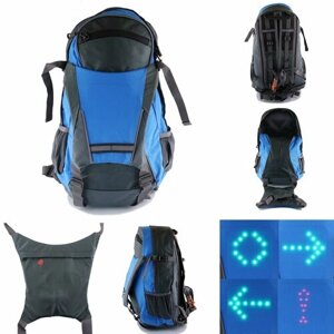 Рюкзак с LED указателями движения (420*250*200mm, серо-синий, 30 диодов, 500mАh, пульт на руль)