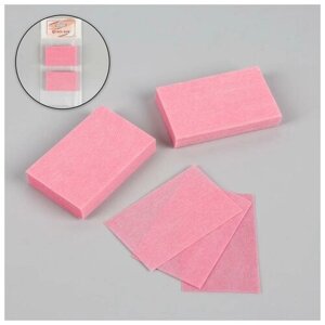 Салфетки для маникюра, безворсовые, 50 шт, 6 4 см, цвет розовый