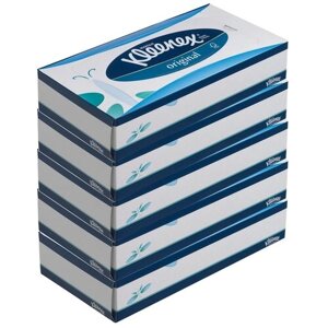 Салфетки Kleenex для лица Original, 72 листов, 5 пачек, голубой
