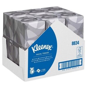 Салфетки Kleenex косметические, 88 листов, 12 пачек, серый