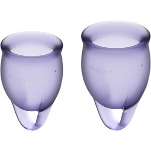 Satisfyer менструальные чаши Feel Confident 15 и 20 мл, 2 шт., фиолетовый