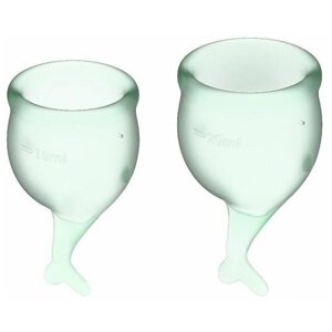 Satisfyer Менструальные чаши Feel Secure 15 и 20 мл, 2 шт., зеленый