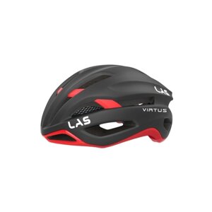 Шлем велосипедный LAS VIRTUS, чёрный матовый с красным (Размер: S-M)