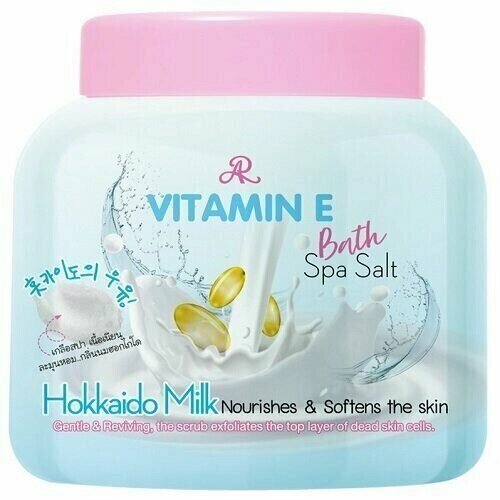 Скраб-соль для тела с витамином Е и молочными протеинами AR Vitamin E Bath Spa Salt Hokkaido Milk 300g