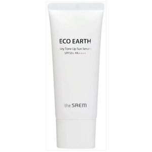 Солнцезащитная сыворотка для лица осветляющая The Saem Eco Earth Airy Tone Up Sun Serum SPF50+ PA, 35 г