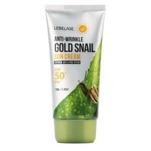 Солнцезащитный крем для лица с муцином улитки Lebelage Anti-Wrinkle Gold Snail Sun Cream 70ml