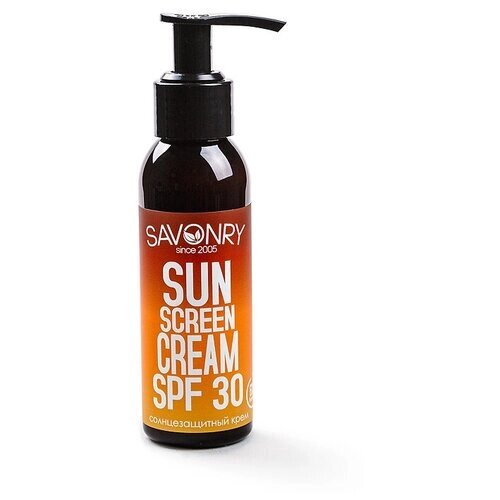 Солнцезащитный крем Savonry для лица и тела SPF 30, 100 мл, обеспечивает высокую степень защиты от UVA/UVB-излучения