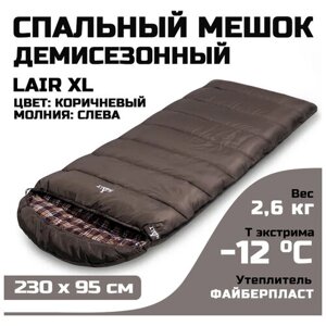 Спальный мешок одеяло HALT LAIR XL коричневый, t extr -12 °С, 230х95, молния слева