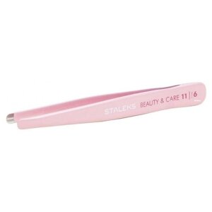 STALEKS Пинцет Beauty & Care 11/1 для бровей, розовый