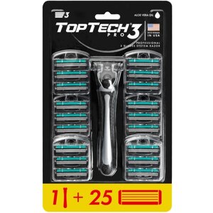 Станок TopTech Pro 3 + 31 сменная кассета. Мужской бритвенный набор
