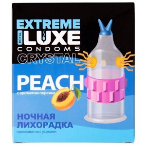 Стимулирующий презерватив Ночная лихорадка с ароматом персика - 1 шт, прозрачный