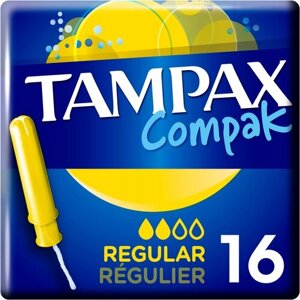 TAMPAX тампоны Compak Regular, 2 капли, 16 шт.
