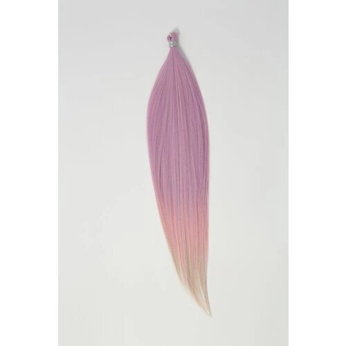 Термоволокно 65 см прямые волосы для наращивания premiumTERM фиолетовый меланж