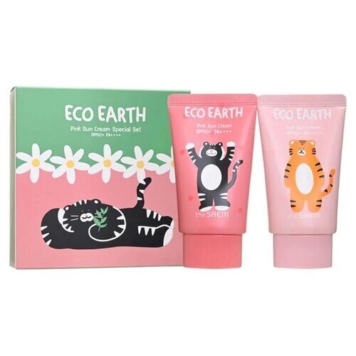 The Saem Лимитированный набор солнцезащитных кремов Eco Earth Pink Sun Cream Special Set SPF 50+50 мл, 2 шт