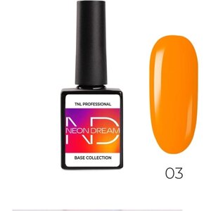 TNL Professional Базовое покрытие Neon dream base, апельсиновый мед №3, 10 мл