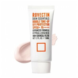 Тонирующий солнцезащитный крем для лица на физических фильтрах ROVECTIN Skin Essentials Double Tone-up UV Protector SPF50+PA, 50 мл