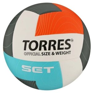 TORRES Мяч волейбольный TORRES Set, TPU, клееный, 12 панелей, размер 5