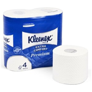Туалетная бумага Kleenex Premium Extra Comfort 8484 ( Клинекс Премиум Экстра Комфорт ) / четырёхслойная , 4 упаковки ( 16 рулонов )