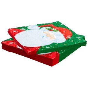 Ukid 2022 / Бумажные салфетки / Салфетки для сервировки стола "Добрый Дед Мороз", 33 х 33 см, 20 шт