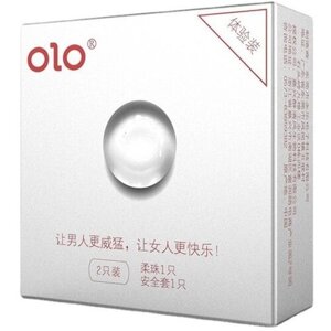 Ультратонкий презерватив OLO, обильная смазка, с мягкими шариками 1.5cm, 1 шт.
