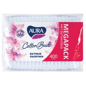 Ватные палочки Aura Beauty Cotton buds, 400 шт., пакет