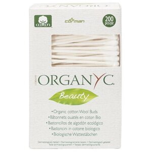 Ватные палочки Organyc Beauty из органического хлопка, 200 шт., коробка