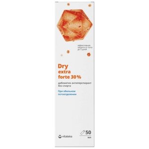 Vitateka Антиперспирант Dry extra forte 30% без спирта, дабоматик, 50 мл, 50 г