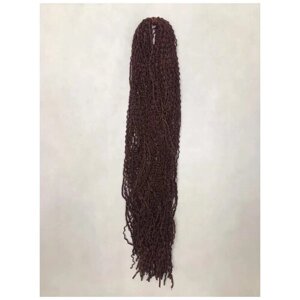 Волосы для наращивания Канекалон Зизи косички (гофре), 65 см, 100 гр. Цвет каштановый (4)