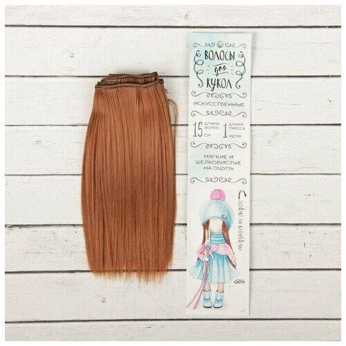 Волосы - тресс для кукол Прямые длина волос: 15 см, ширина:100 см, цвет 30