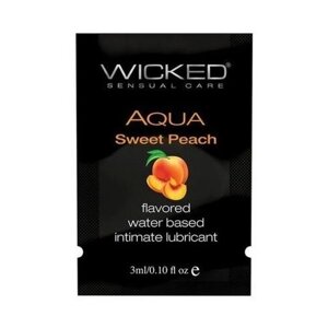 Wicked Лубрикант с ароматом спелого персика WICKED AQUA Sweet Peach - 3 мл.