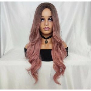WigDream / женский парик розовый / длинный без чёлки