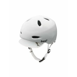 Защитный шлем белый для велосипеда и скейта женский Bern BERKELEY GLOSS VISOR WHITE размер XS
