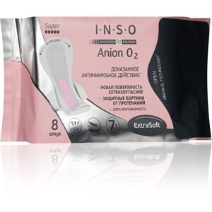 Женские прокладки INSO Anion O2 Super с анионовым слоем 8шт
