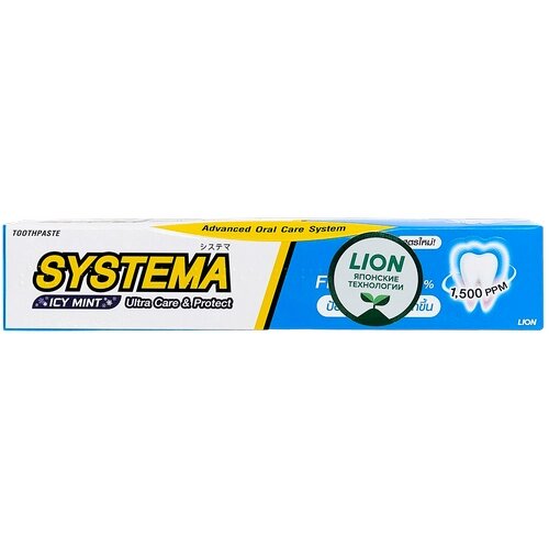 Зубная паста LION Systema для глубокой очистки со вкусном ледяной мяты, 90 мл, 160 г