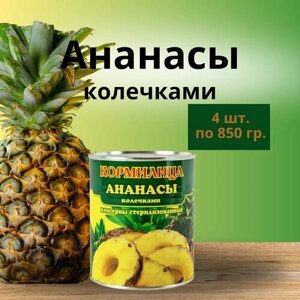 Ананасы консервированные колечками 4 шт. по 850 гр.
