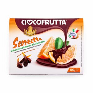 Апельсиновые цукаты засахаренные в темном шоколаде (30%CIOCCOFRUTTA, 0,100 кг (пласт/ван)