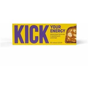 Батончик FOOD REVOLUTION Kick арахисовый в карамельном шоколаде, 45 г