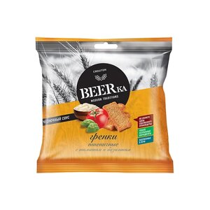 «Beerka», гренки со вкусом томата с базиликом и чесночным соусом, 85 г, 4 штуки