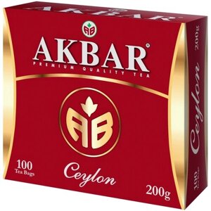 Чай черный Akbar Ceylon Tea в пакетиках, 100 пак.