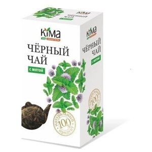 Чай чёрный листовой кима с мятой, 50 гр