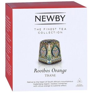 Чай травяной Newby Rooibos orange в пирамидках, апельсин, лакрица, 15 пак.