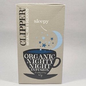 Чай травяной с ройбушем CLIPPER "NIGHTY NIGHT INFUSION" вечерний без кофеина 20 пакетиков 40 г (из Финляндии)