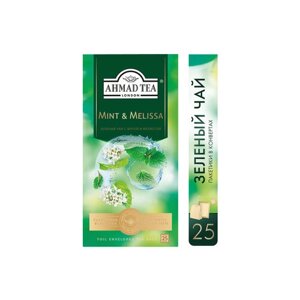 Чай зеленый Ahmad Tea Mint&Melissa в пакетиках, 25 пак.