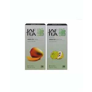 Чай зеленый Jaf Tea Манго/Экзотические фрукты, 2шт по 25 пакетиков