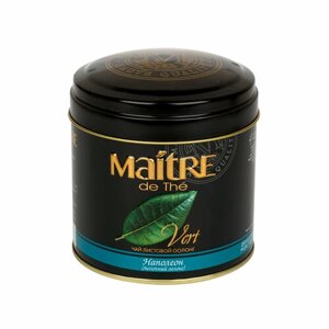 Чай зеленый MAITRE DE THE "Наполеон" молочный улунг листовой 100 г, жестяная банка подарочный мэтр