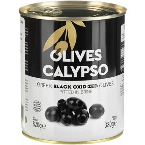 Черные оливки маслины халкидики гигантские без косточки 850 мл CALYPSO, Супер Мамут 70-90 шт/кг, жб